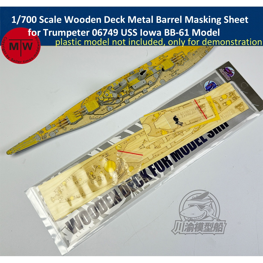 Model Kit Uss Iowa - Foglio per mascheratura con barile in